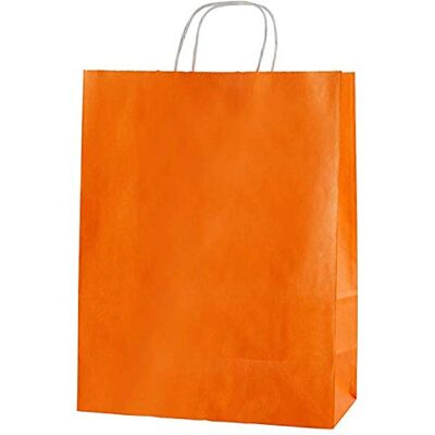 Thepaperbagstore 25 sacos de papel laranja médios 25 x 11 x 31 cm Thepaperbagstore 25 sacos de papel laranja médios 25 x 11 x 31 cm