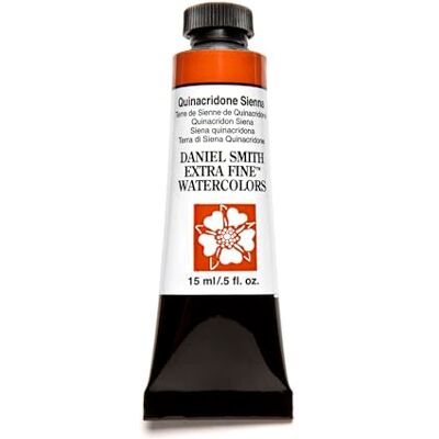 Daniel Smith Quinacridone Sienna Series 2, tubo de 15 ml, aguarela extrafina Daniel Smith Quinacridone Sienna Series 2, tubo de 15 ml, aguarela extrafina