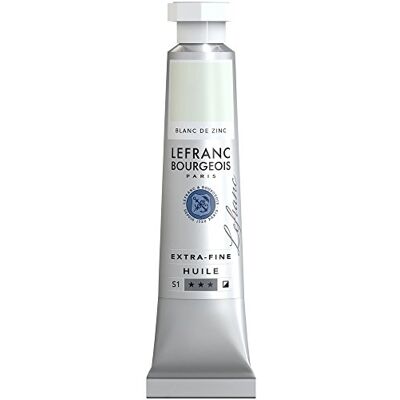 Lefranc Bourgeois Óleo extra fino de 20 ml, tubo de pintura, branco de zinco Lefranc Bourgeois Óleo extra fino de 20 ml, tubo de pintura, branco de zinco