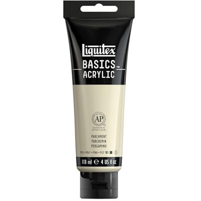 Liquitex Basic Acrylic Tubo de Tinta Acrílica, 118 ML, Bege (Pergaminho) Viscosidade média, acabamento acetinado, resistente à luz, pigmentos de arte fina, gama de opacidades, fácil mistura Liquitex Basic Acrylic Tubo de Tinta Acrílica, 118 ML, Bege (Pergaminho) Viscosidade média, acabamento acetinado, resistente à luz, pigmentos de arte fina, gama de opacidades, fácil mistura