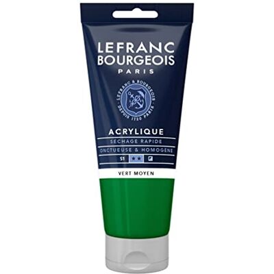 Lefranc Bourgeois - Verde médio Tinta acrílica - 80ml Lefranc Bourgeois - Verde médio Tinta acrílica - 80ml
