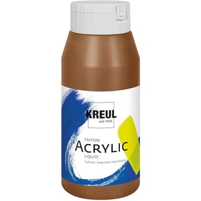 KREUL 17012 Solo Goya Tritón tinta acrílica óxido castanho escuro, frasco 750 ml, secagem rápida e mate, tinta à base de água, qualidade de estúdio, uso versátil KREUL 17012 Solo Goya Tritón tinta acrílica óxido castanho escuro, frasco 750 ml, secagem rápida e mate, tinta à base de água, qualidade de estúdio, uso versátil