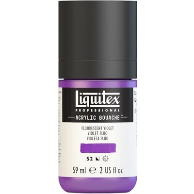 Liquitex Professional guache acrílico extra-fino viscocidade baixa, tubo de 59 ml, violeta fluorescente Liquitex Professional guache acrílico extra-fino viscocidade baixa, tubo de 59 ml, violeta fluorescente