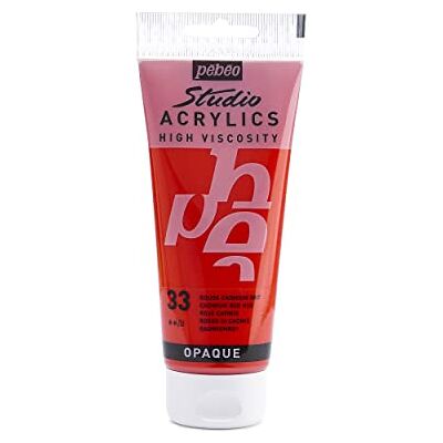 PEBEO Pébéo Acrílico Fine Studio Tinta acrílica vermelha, vermelho cádmio Imitação, 100 ml PEBEO Pébéo Acrílico Fine Studio Tinta acrílica vermelha, vermelho cádmio Imitação, 100 ml