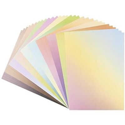 Ideen mit Herz Papel decorativo com gradiente, cartão decorativo colorido, DIN A4, 250 g/m², intenso ou pastel (10 degradados diferentes, 30 folhas) Ideen mit Herz Papel decorativo com gradiente, cartão decorativo colorido, DIN A4, 250 g/m², intenso ou pastel (10 degradados diferentes, 30 folhas)
