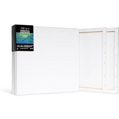 Elan Telas Pré-estiradas 40x40, Pacote de 6 Telas 100% Algodão para Pintura Quadrada, Tela para Pintura 280GSM, Tela 40x40, Tela de Pintura Lienzo para Pintar de 100% Fibra Natural de Algodón, Libre de Ácidos, Blanco, Ideal para Pintura Acrílica y Gouac Elan Telas Pré-estiradas 40x40, Pacote de 6 Telas 100% Algodão para Pintura Quadrada, Tela para Pintura 280GSM, Tela 40x40, Tela de Pintura Lienzo para Pintar de 100% Fibra Natural de Algodón, Libre de Ácidos, Blanco, Ideal para Pintura Acrílica y Gouac