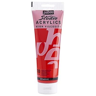 PEBEO Pébéo Acrílico Fine Studio Tinta acrílica vermelha, vermelho cádmio imitação de 250 ml PEBEO Pébéo Acrílico Fine Studio Tinta acrílica vermelha, vermelho cádmio imitação de 250 ml