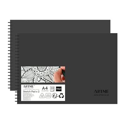 ARTME A4 horizontal bloco de desenho 2 unidades 160 gsm 30 folhas encadernadas em ARTME A4 horizontal bloco de desenho 2 unidades 160 gsm 30 folhas encadernadas em