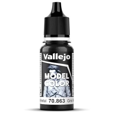 Vallejo Model Color Tinta Acrílica Cinza (Gunmetal Grey) Acabado Fosco, 18 ml. Autonivelante e Sistema BSL para Modelismo e Figuras Vallejo Model Color Tinta Acrílica Cinza (Gunmetal Grey) Acabado Fosco, 18 ml. Autonivelante e Sistema BSL para Modelismo e Figuras