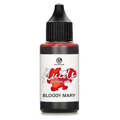 Octopus 30ml Tinta em Álcool Fluid BLOODY MARY, Tinta em álcool para Fluid Art e Resin Art, vermelho Octopus 30ml Tinta em Álcool Fluid BLOODY MARY, Tinta em álcool para Fluid Art e Resin Art, vermelho