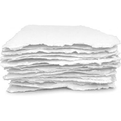 WANDERINGS Papel grosso para aguarela feito à mão com borda rasgada A5-15x21 cm 500GSM, papel premium branco texturizado para técnicas mistas, prensado a frio e fabricado com algodão reciclado 15 folhas WANDERINGS Papel grosso para aguarela feito à mão com borda rasgada A5-15x21 cm 500GSM, papel premium branco texturizado para técnicas mistas, prensado a frio e fabricado com algodão reciclado 15 folhas