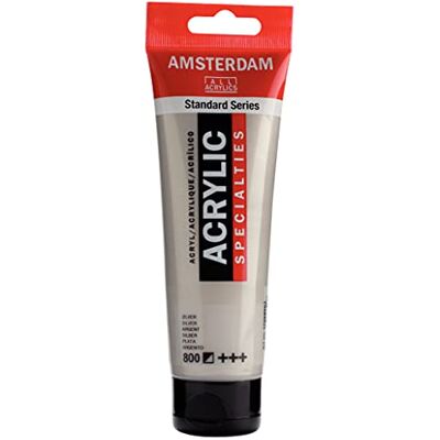 Amsterdam Standard Series cores acrílicas tubo de 120 ml prateado 800 (17098002) Amsterdam Standard Series cores acrílicas tubo de 120 ml prateado 800 (17098002)