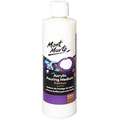 MONT MARTE Pouring Medium – 240 ml, ideal para o Pouring de acrílico, perfeito para pinturas acrílicas e técnicas de Pour, para brilho, profundidade de cor e melhor brilho MONT MARTE Pouring Medium – 240 ml, ideal para o Pouring de acrílico, perfeito para pinturas acrílicas e técnicas de Pour, para brilho, profundidade de cor e melhor brilho