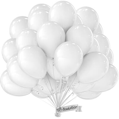 Bastelbär Balões brancos orgânicos • 50 peças • Feito na Europa • Balões ecológicos premium • 100% látex natural • biodegradável • Ø 34 cm • balões de aniversário • clima neutro • balões de cores • metalizados Bastelbär Balões brancos orgânicos • 50 peças • Feito na Europa • Balões ecológicos premium • 100% látex natural • biodegradável • Ø 34 cm • balões de aniversário • clima neutro • balões de cores • metalizados