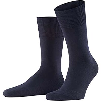 Falke Homem Airport Plus meias respirável regulação do clima antiodores lã algodão fino elegante sola de pelúcia costura plana na área dos dedos 1 par, Azul escuro marinho 6370 Falke Homem Airport Plus meias respirável regulação do clima antiodores lã algodão fino elegante sola de pelúcia costura plana na área dos dedos 1 par, Azul escuro marinho 6370