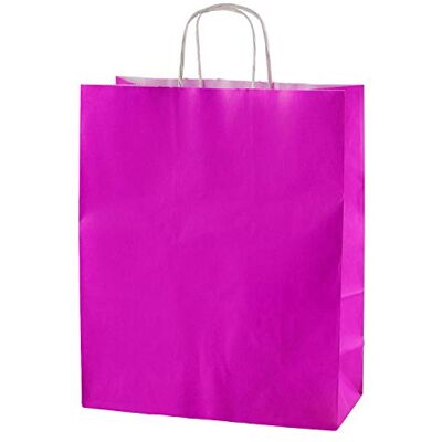 Thepaperbagstore Sacos de papel coloridos, recicláveis e reutilizáveis, com alças torcidas, escolha a cor e a quantidade, Fúcsia, Estojo escolar Papel kraft 100 g/m² con asas retorcidas para regalos, compras, eventos, tiendas y pequeños negocios Thepaperbagstore Sacos de papel coloridos, recicláveis e reutilizáveis, com alças torcidas, escolha a cor e a quantidade, Fúcsia, Estojo escolar Papel kraft 100 g/m² con asas retorcidas para regalos, compras, eventos, tiendas y pequeños negocios