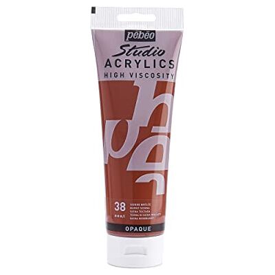 Tinta acrílica Siena Queimada da Pebeo - Acabamento fosco fino - 250 ml Tinta acrílica Siena Queimada da Pebeo - Acabamento fosco fino - 250 ml