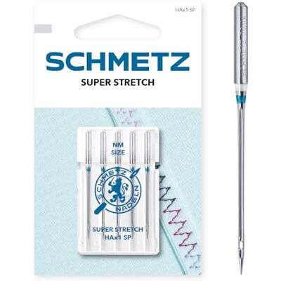 SCHMETZ 5 Agulhas para máquinas de coser Super Stretch HAX1 SP Espessura 75/11 SCHMETZ 5 Agulhas para máquinas de coser Super Stretch HAX1 SP Espessura 75/11