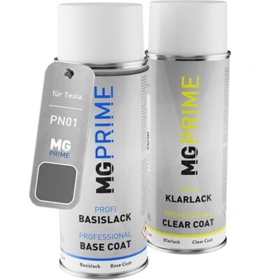 PRiME Tinta automotiva em spray para Tesla PN01 / PT200 Stealth Grey +1K Kit camada de base verniz, aerossóis 400 ml PRiME Tinta automotiva em spray para Tesla PN01 / PT200 Stealth Grey +1K Kit camada de base verniz, aerossóis 400 ml