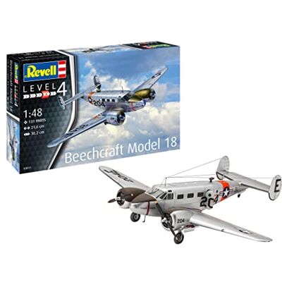 Revell Beechcraft Modelo 18 1:48 Kit de modelo de plástico não construído/sem pintar Revell Beechcraft Modelo 18 1:48 Kit de modelo de plástico não construído/sem pintar