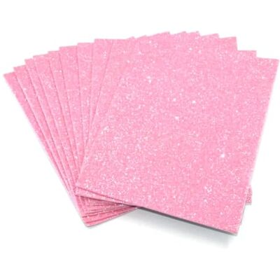 Sixstore Folhas de espuma autoadesivas com purpurina A5, material de arte criativa para crianças, artesanato sazonal e decoração, embalagem de 10 unidades (rosa) Sixstore Folhas de espuma autoadesivas com purpurina A5, material de arte criativa para crianças, artesanato sazonal e decoração, embalagem de 10 unidades (rosa)