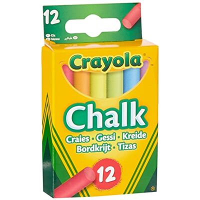 CRAYOLA Gizes coloridos para quadro, barra de giz antipoeira, pacote de 12, CRAYOLA Gizes coloridos para quadro, barra de giz antipoeira, pacote de 12,