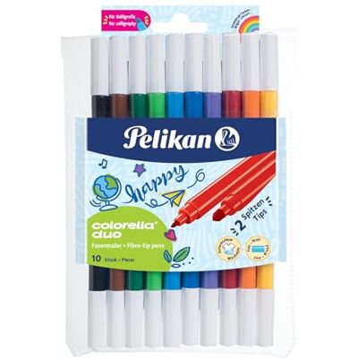 Pelikan Colorella-Duo Pack de 10 marcadores de ponta dupla Pelikan Colorella-Duo Pack de 10 marcadores de ponta dupla