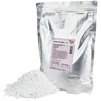 Ideen mit Herz Gesso de alabastro para modelagem e fundição pó fino para trabalhos manuais, ideal para trabalhos manuais, 1500 g Ideen mit Herz Gesso de alabastro para modelagem e fundição pó fino para trabalhos manuais, ideal para trabalhos manuais, 1500 g