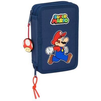 Safta Super Mario Trick Estojo escolar para crianças, estojo com cores, com 29 úteis incluídos, ideal para crianças dos 5 aos 14 anos, confortável e versátil, qualidade e resistência, 12,5 x 4 x 19,5 Safta Super Mario Trick Estojo escolar para crianças, estojo com cores, com 29 úteis incluídos, ideal para crianças dos 5 aos 14 anos, confortável e versátil, qualidade e resistência, 12,5 x 4 x 19,5
