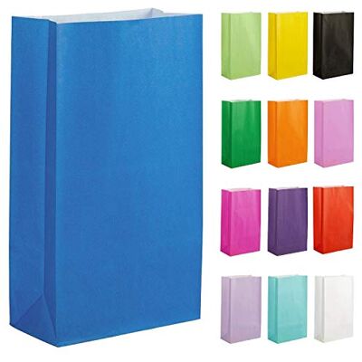 Thepaperbagstore 50 sacos festa papel azuis 14 x 24,5 x 7 cm Thepaperbagstore 50 sacos festa papel azuis 14 x 24,5 x 7 cm