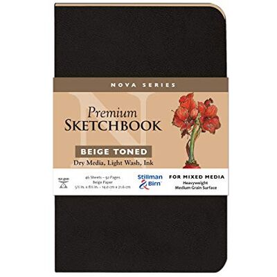 Stillman & Birn Nova Softcover Sketchbook, bege, 5,5 x 8,5 polegadas Stillman & Birn Nova Softcover Sketchbook, bege, 5,5 x 8,5 polegadas