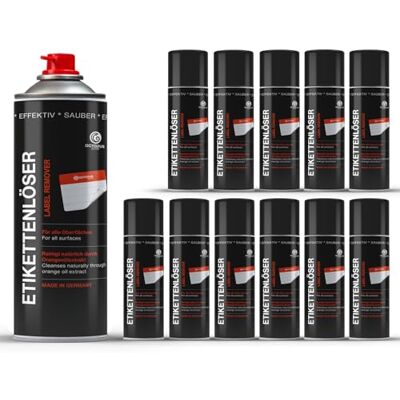 Octopus 12 x Eliminador de etiquetas adesivas, removedor de adesivos, dissolvente de autocolantes com o poder do óleo de laranja, 200 ml Octopus 12 x Eliminador de etiquetas adesivas, removedor de adesivos, dissolvente de autocolantes com o poder do óleo de laranja, 200 ml