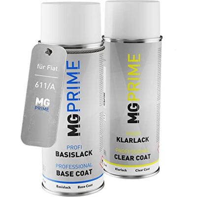 PRiME Tinta em spray para Fiat 611/A / 611 Grigio alumínio metálico. +1G Alumínio Grau Metallic / cinzento alumínio metálico, pintura automotiva, kit camada de base verniz, aerossóis 400 ml PRiME Tinta em spray para Fiat 611/A / 611 Grigio alumínio metálico. +1G Alumínio Grau Metallic / cinzento alumínio metálico, pintura automotiva, kit camada de base verniz, aerossóis 400 ml