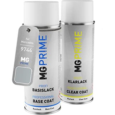 PRiME tinta em spray para Mercedes 9744/744 Brillantsilber Me. +1G Brilliant Silver Metallic / Brillantsilber Metallic, pintura automotiva, kit camada de base verniz, aerossóis 400 ml PRiME tinta em spray para Mercedes 9744/744 Brillantsilber Me. +1G Brilliant Silver Metallic / Brillantsilber Metallic, pintura automotiva, kit camada de base verniz, aerossóis 400 ml