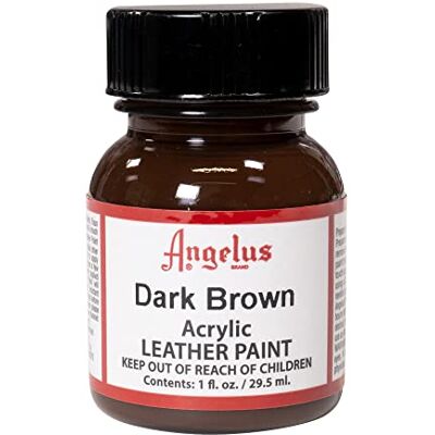 Angelus Tinta de pele acrílica, cor branca 1 Onça castanho escuro Angelus Tinta de pele acrílica, cor branca 1 Onça castanho escuro