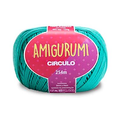 CÍRCULO Amigurumi Fio 100% algodão virgem brasileiro mercerizado para croché e malha, macio, espessura desportiva, 1254 m, cor 5669, tons verde-azulados (Tiffany) CÍRCULO Amigurumi Fio 100% algodão virgem brasileiro mercerizado para croché e malha, macio, espessura desportiva, 1254 m, cor 5669, tons verde-azulados (Tiffany)