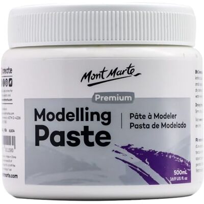 MONT MARTE Pasta de modelar 500 ml, branca, ideal para efeitos 3D, para pintura acrílica e pintura a óleo, pasta em relevo trabalhos manuais para tela MONT MARTE Pasta de modelar 500 ml, branca, ideal para efeitos 3D, para pintura acrílica e pintura a óleo, pasta em relevo trabalhos manuais para tela