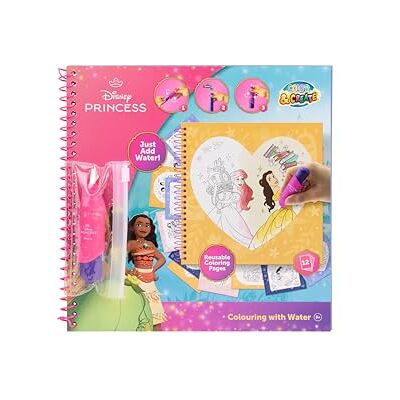 Disney Princess Vaiana Livro para colorir com água 12 páginas Livro para colorir com água com Vaiana e Rapunzel, marcador de água recarregável, 22,5 x 22,5 cm, sem manchas, +3 anos Disney Princess Vaiana Livro para colorir com água 12 páginas Livro para colorir com água com Vaiana e Rapunzel, marcador de água recarregável, 22,5 x 22,5 cm, sem manchas, +3 anos