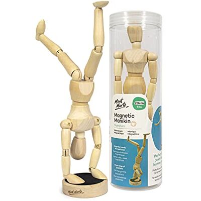 MONT MARTE manequim 20 cm, feito de madeira, mannequin de desenho masculino, modelo de desenho magnético para artistas MONT MARTE manequim 20 cm, feito de madeira, mannequin de desenho masculino, modelo de desenho magnético para artistas