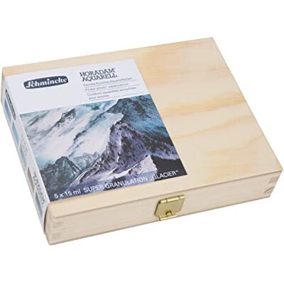 Schmincke HORADAM® AQUARELL, Conjunto Super Granulação Glaciar, 5 tubos de 15 ml, 74 840 097, caixa de madeira, tons muito granulados, aguarelas finas supergranuladas. Schmincke HORADAM® AQUARELL, Conjunto Super Granulação Glaciar, 5 tubos de 15 ml, 74 840 097, caixa de madeira, tons muito granulados, aguarelas finas supergranuladas.