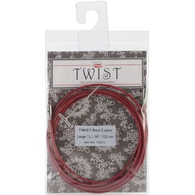ChiaoGoo Twist RED Cabo intercambiável, 125 cm, tamanho L 1 unidade ChiaoGoo Twist RED Cabo intercambiável, 125 cm, tamanho L 1 unidade