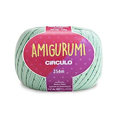 CÍRCULO Amigurumi Fio 100% algodão virgem brasileiro mercerizado para croché e malha, macio, espessura desportiva, 1254 m, cor 5743 Neo Mint CÍRCULO Amigurumi Fio 100% algodão virgem brasileiro mercerizado para croché e malha, macio, espessura desportiva, 1254 m, cor 5743 Neo Mint