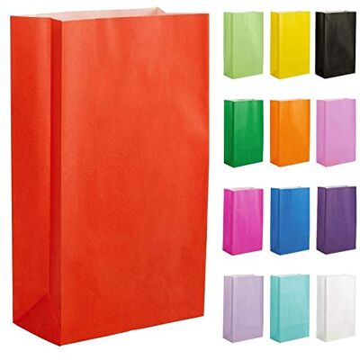 Thepaperbagstore 20 sacos de papel vermelhos para festas 14 x 24,5 x 7 cm sacos de presente de papel coloridos para festas infantis e de adultos, aniversários, casamentos, despedidas de solteira e Thepaperbagstore 20 sacos de papel vermelhos para festas 14 x 24,5 x 7 cm sacos de presente de papel coloridos para festas infantis e de adultos, aniversários, casamentos, despedidas de solteira e