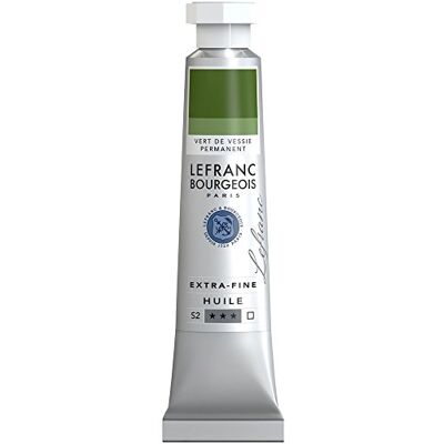 Lefranc Bourgeois Óleo extra fino de 20 ml, tubo de pintura, verde bexiga permanente Lefranc Bourgeois Óleo extra fino de 20 ml, tubo de pintura, verde bexiga permanente
