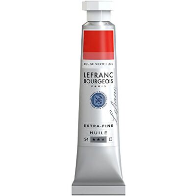 Lefranc Bourgeois Óleo extra fino de 20 ml, tubo de pintura, vermelhão Lefranc Bourgeois Óleo extra fino de 20 ml, tubo de pintura, vermelhão