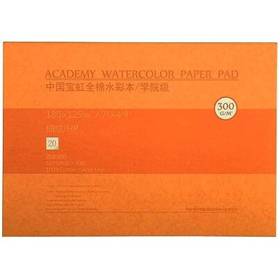 MEEDEN bloco de papel aquarela 5x7 polegadas, 20 folhas (140 libras / 300 g/m2), 100% algodão, prensagem a quente, papel livre de ácido, bloco de desenho artístico para pintura MEEDEN bloco de papel aquarela 5x7 polegadas, 20 folhas (140 libras / 300 g/m2), 100% algodão, prensagem a quente, papel livre de ácido, bloco de desenho artístico para pintura