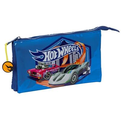 Safta Hot Wheels Sonny Suporte triplo para crianças, estojo infantil, ideal para crianças na idade escolar, confortável e versátil, qualidade e resistência, 22 x 3 x 12 cm, azul-marinho Safta Hot Wheels Sonny Suporte triplo para crianças, estojo infantil, ideal para crianças na idade escolar, confortável e versátil, qualidade e resistência, 22 x 3 x 12 cm, azul-marinho