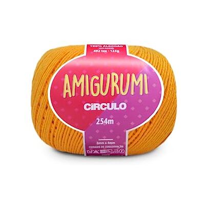 CÍRCULO Amigurumi Fio 100% algodão virgem brasileiro mercerizado para croché e malha, macio, espessura desportiva, 1254 m, cor 4146 Egg Yolk CÍRCULO Amigurumi Fio 100% algodão virgem brasileiro mercerizado para croché e malha, macio, espessura desportiva, 1254 m, cor 4146 Egg Yolk