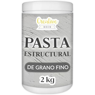 Creative Pasta Estrutural de Grão Fino 2 kg Pasta Cinzenta para Projetos Artísticos para Pintura Acrílica Fácil de Usar com Espátula para Criar Efeitos 3D, Estruturas, Texturas Creative Pasta Estrutural de Grão Fino 2 kg Pasta Cinzenta para Projetos Artísticos para Pintura Acrílica Fácil de Usar com Espátula para Criar Efeitos 3D, Estruturas, Texturas
