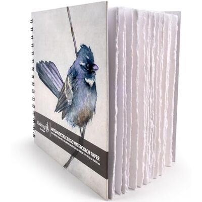 WANDERINGS Diário de aguarela com folhas removíveis 20 x 20 cm caderno de arte premium com papel feito à mão de borda Deckle, 350 GSM prensado a frio para álbun, scrapbook e esboços WANDERINGS Diário de aguarela com folhas removíveis 20 x 20 cm caderno de arte premium com papel feito à mão de borda Deckle, 350 GSM prensado a frio para álbun, scrapbook e esboços